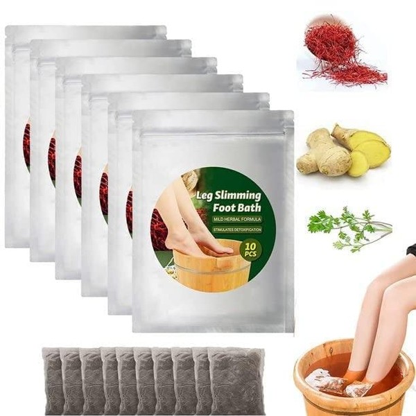Pack of 20 Lymphatic Drainage Ginger Foot Soak, Leg Slimming Foot Bath, Chinese Herbal Foot Bath, Foot Bath for Slimming Legs, Reflexology Foot Bath Relaxation Massage