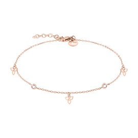 Tamaris Women's Stainless Steel Anklet, Stainless Steel, Cubic Zirconia