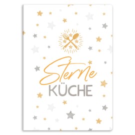 itenga Sichtbuchmappe für Rezepte - Rezeptmappe Rezeptordner mit Motiv A4 Kunststoff 20 Hüllen / 40 Seiten (Motiv Sterneküche)