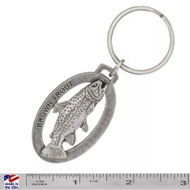 Creative Pewter Designs Brown Trout Keychain, F093KC, 2 Inch, Freshwater Fish, Fishing, Gift, Metal