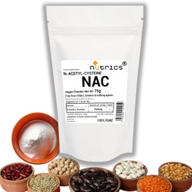 Nutrics® 75g NAC N Acetyl Cysteine Powder - 100% Pure - Free from fillers Binders & Bulking Agents - N Acetyl L CYSTEINE (75g)