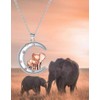 Teogneot Elephant Moon Necklace Two Tone Design in Silver and