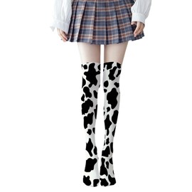 MOCSONE Knee High Socks Cow Print Women's Work Athletic Over Thigh High Long Stockings