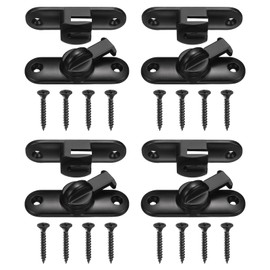 M METERXITY 4-Pack Flip Latch Gate Latch, 3 Inch Zinc Alloy Flip Sliding Barn Door Lock with Screws 90/180 Degree Slide Locks for Barn Door/Fence/Windows/Cabinets [Black]