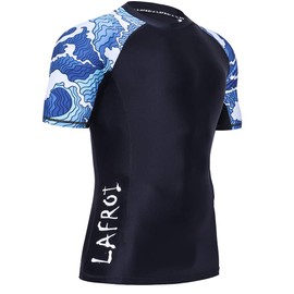 LAFROI Men's Short Sleeve UPF 50+ Baselayer Skins Compression Rash Guard (Surge, XL)