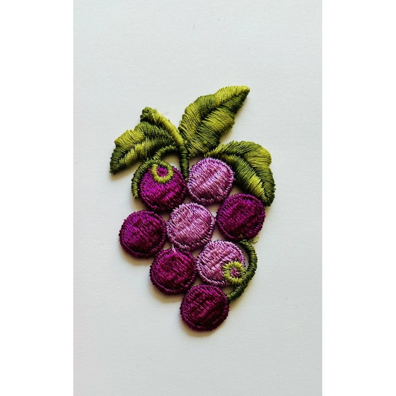 Vintage Purple Grape Sew- On Patch Embroidered