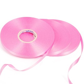 Pink Ribbon, 50m x 5mm Ribbon for Balloons,Balloons String Ribbon for Gift Wrapping Birthday Crafts Wedding Party Balloons Decoration Ribbon, 3 Rolls