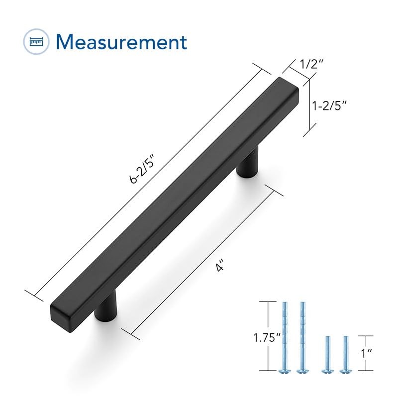 Ravinte 30 Pack Matte Black Cabinet Pulls 4 inch Black