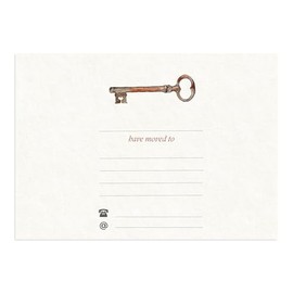 Change of Address Notecards Share your new home details with elegant, eco-friendly Change of Address Cards. Perfect for movers and housewarming gifts. (x10 Cards, Vintage Key)