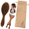 Wooden Hair Comb with Wooden Scalp Massager Head Scratcher Hair