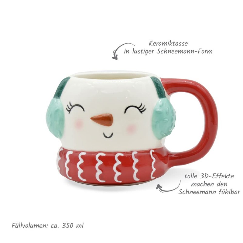 Trötsch Wintertasse Schneemann groß: Kaffeetasse Teetasse Geschenkidee Geschenk Tasse Winter