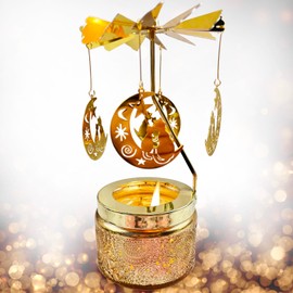 Birthday Gifts Women Rotatable Candle Gift for Mom Spinning Scented Candle Funny Gifts Christmas Mothers Day Anniversary Moon Cat