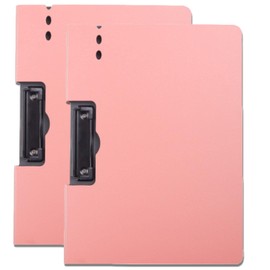 fogman Binder A4 Vertical Horizontal Clipboard Bi-Fold with Pen Holder, Set of 2 (Pink, Horizontal)