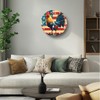 ubcindy Silent Non Ticking Wall Clock 12 Inch, Rooster Retro