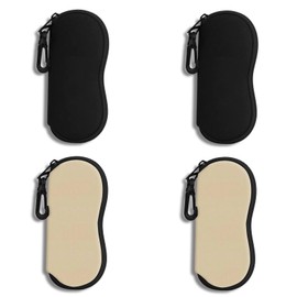 Hion Sunglasses Case Ultra Light Neoprene Zipper Eyeglass Soft Case with Belt Clip