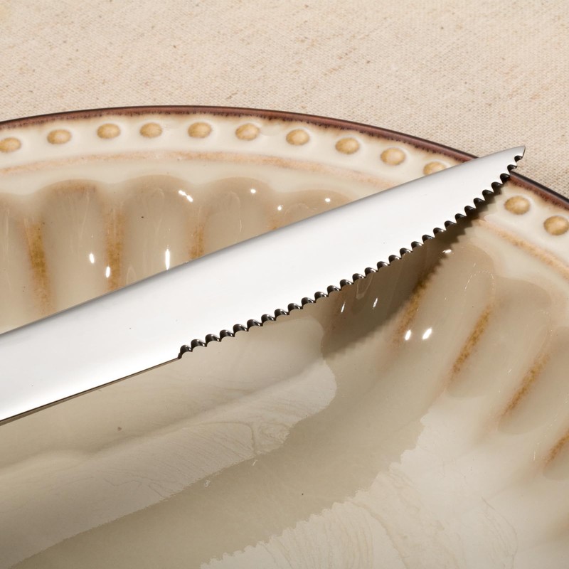 Alata Kate Steak Knives, Set of 12, Stainless Steel Flatware,