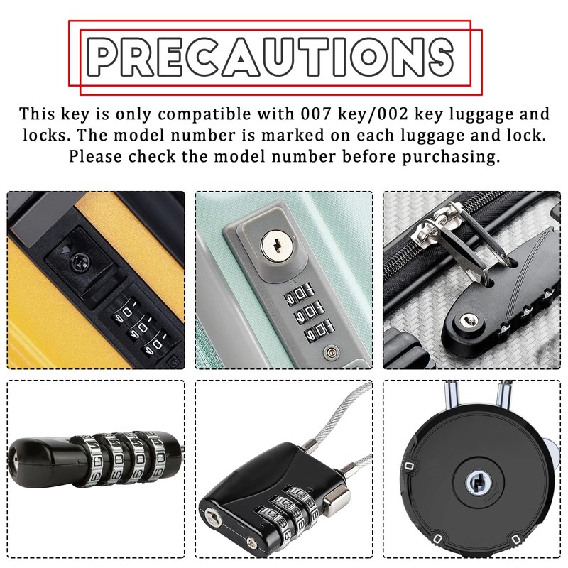 2 Keys Compatible with 007 Key Master Luggage Keys,Luggage Suitcase
