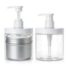 Pump Bottle Dispenser for Conditioner,17 oz Refillable Clear Lotion Jar