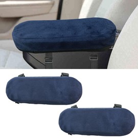 BDZMC 2PCS Car Seat Armrest Covers, Soft & Comfortable Office Chair Arm Pad, Anti-Scratch Car Armrest Cushion, Universal Car Armrest Pillow Protector Cover for Most Cars (Navy)