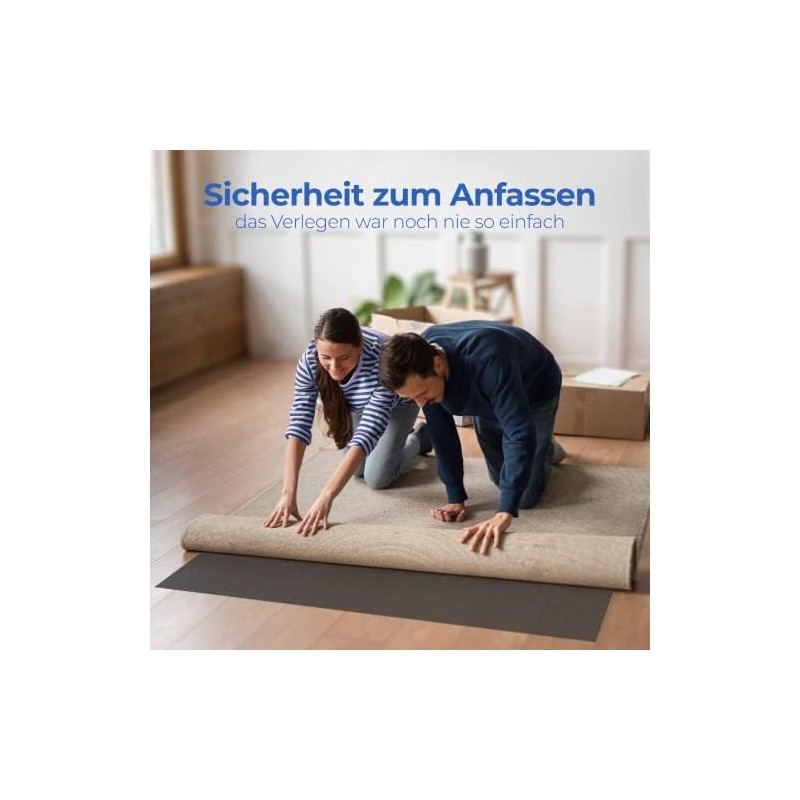 Alaskaprint Non-Slip Mat for Carpet 80 x 130 cm Black
