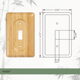YDJSA Decorative Light Switch Covers Bamboo Wood Switch Plate Covers Single Toggle Stylish Wood Switch Plate Covers