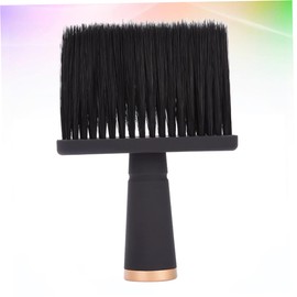 IWOWHERO Neck Duster Brush for Hair Cutting Kit Soft Bristle Brush Hair Salon for Home Barber Shop (frosted Handle Random Base Ring