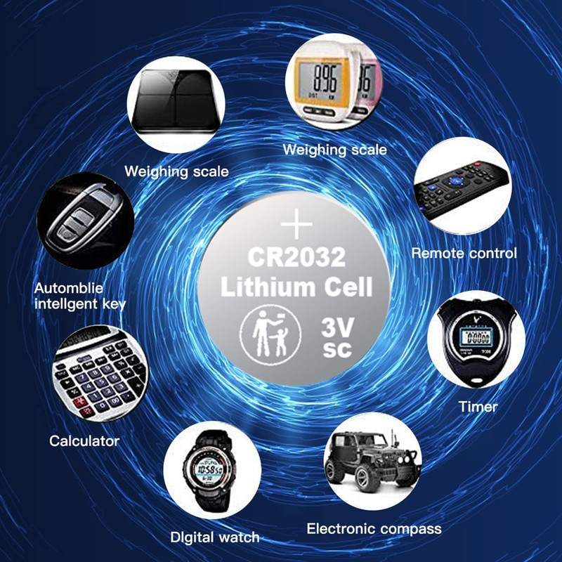 Nightkonic 100 pcs Pack - CR2032 Battery 3 Volt Lithium