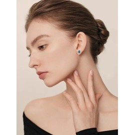 KANNSOAR Tahitian Black Pearl 7MM AAAA 18K Gold Plated Sterling Silver Earrings for Women Love Knot Stud Earring Jewelry Gift for Mom Wife Girlfriend Gift for Mother Day Wedding Anniversary Birthday