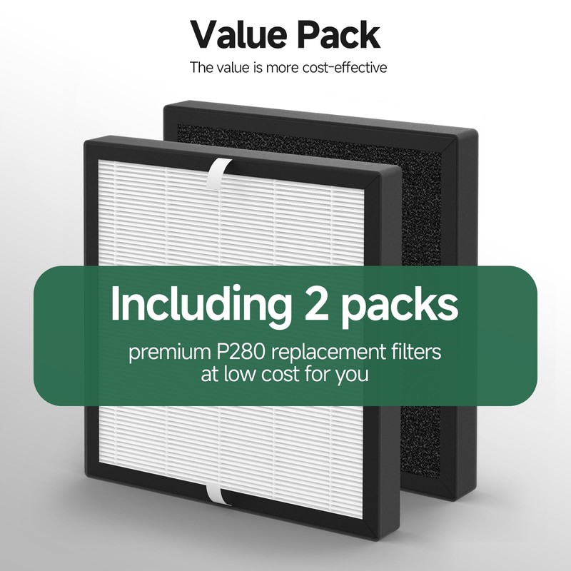 2 Packs P280 P260 Replacement Filters Compatible with TPLMB/YARIKI P280