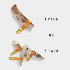 Get Joy Elk Antler Split Natural Dog Chew, Large 5-7 Inches (Pack of 3), Odor Free, Long Lasting, Naturally Shed and Harvested in USA