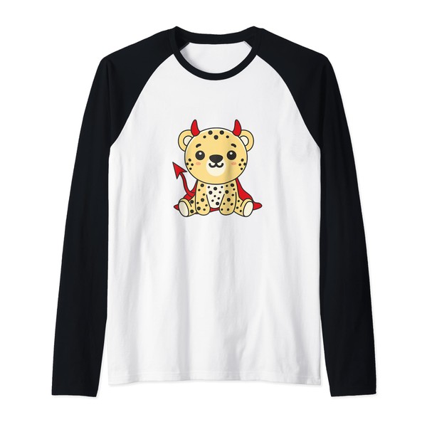 Leopard Happy Halloween Devil Leopard Halloween Costume Raglan Baseball Tee