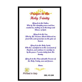 Prayer to The Holy Trinity Laminated Prayer Card Blessed by Pope Francis
