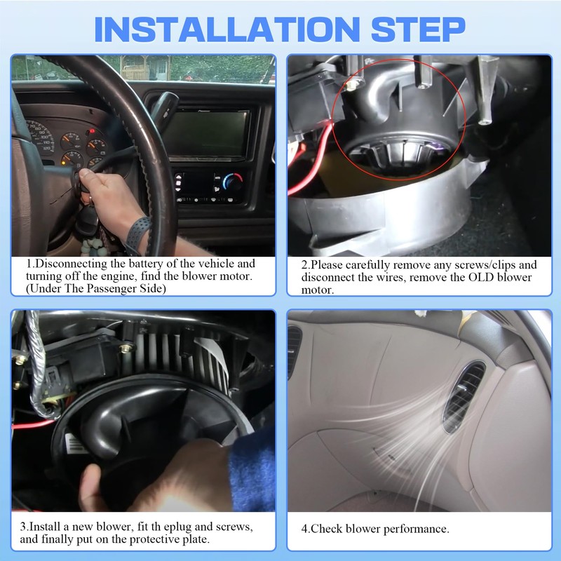 HVAC Heater Blower Motor and Resistor Fan Assembly Compatible with