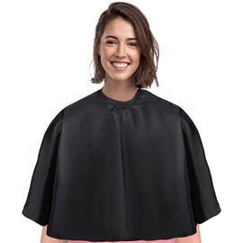 YIBOOM Shampoo Cape, Hairdressing Cape, Hairdressing Salon, Barber Room, Barber Cloak, Home, Hair Cut, Adults, Children, Adjustable Hair Apron, Foldable, Waterproof, Anti-Static, Shaving Tool (Black)