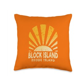 Block Island RI - Sunny Block Island Rhode Island Throw Pillow
