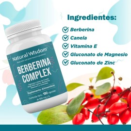 Berberina Complex 180 Caps Apoyo Bienestar General Metabólico Fórmula Ácido Alfa Lipoico Zinc Magnesio