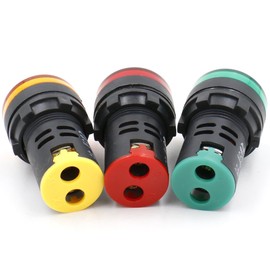 Baomain LED Indicator Pilot Light AD16 L22 DC 12V 20mA Green Red Yellow Indicator lamp 3 Pieces
