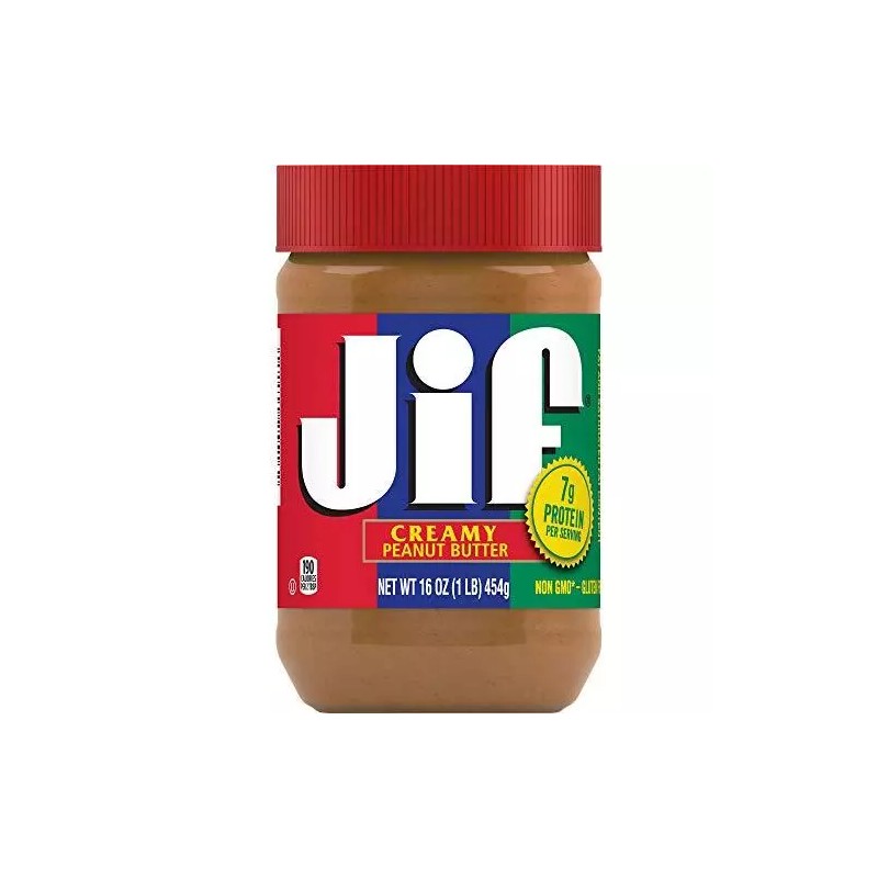 Jif Creamy Peanut Butter, 16 Ounces, 7g of Protein (Pack
