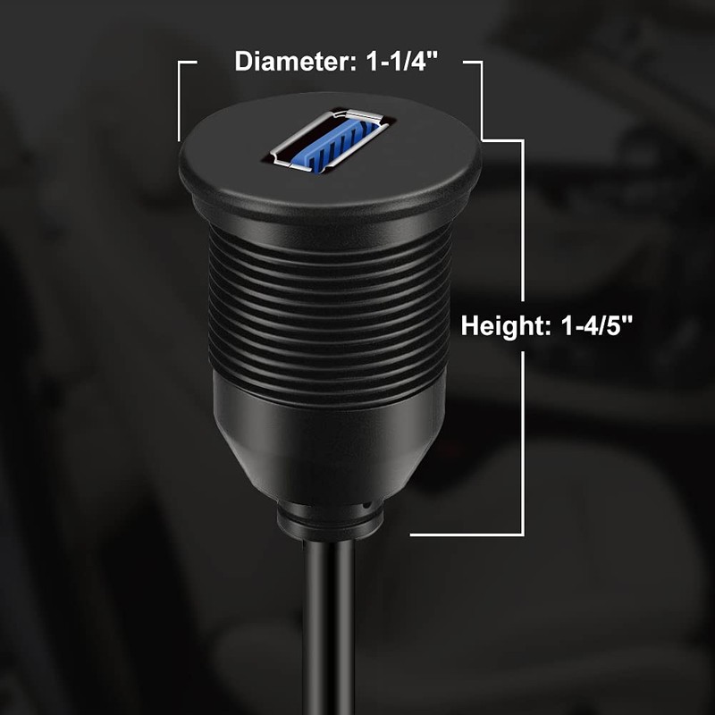 BATIGE Single Port USB 3.0 Male to Female AUX Car