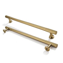 ZAUYX 2-Pack 10 Inch Hole Center Brushed Brass Cabinet Pulls Solid Heavy Duty Cabinet Pull is Suitable for Drawers Dressers Handles Kitchens Bathroom cabinets