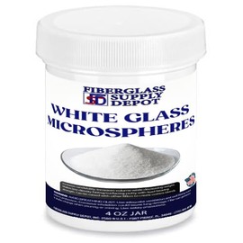 White Glass Microspheres - Filler for Epoxy and Polyester Resin; 4 oz Jar