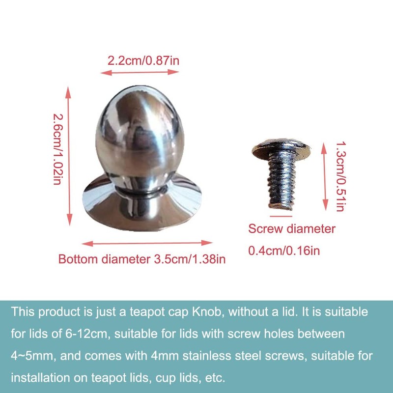 NentMent 2 Pack Glass Teapot Replacement Knob Stovetop Tea Kettle