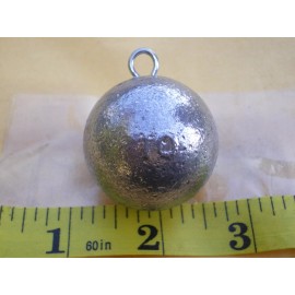 HOME MADE 4 PCS. CANNON BALL SINKERS 10 OZ. W/STAINLESS STEEL EYE GOOD QUALITY