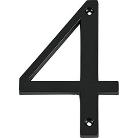 Distinctions 843144 Black Flush-Mount 4-Inch House Number 4