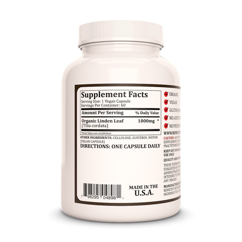 Remedy's nutrition Linden Leaf & Flowers | 1,000 mg, 60