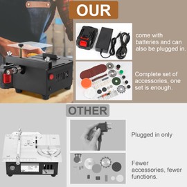 Healthible Mini Table Saw, Rechargeable Multi functional Portable Adjustable | Cutting | Sanding | Engraving | Drilling | All-in-One Machine, Precision Table Saw 7 Levels of Speed Adjustment