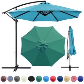 Patio Umbrella Canopy, Universal Replacement Cover for 10 Feet 8- Ribs Outdoor Round Patio Market Umbrella Parasol Canopy Top Sun Shade Accessory, 300D UV Protective And Water Resistant Patio Canopy ,