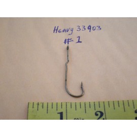 Mustad 75 PCS HEAVY DUTY 33903 #1 LONG SHANK SPROAT KINK/FLY TYING FISHING HOOKS/BRONZE