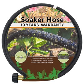 1/2'' Soaker Hose for Garden - 25 Ft Heavy Duty Garden Soaker Hose, Drip Irrigation System