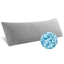 MIULEE 20x60 Body Pillow for Adults, Blue Memory Foam Long Body Pillow,Full Soft Support w/Removable Cooling Breathable Waffle Fabric Pillowcase Long Pillow for Sleeping/Side Sleeper/Back/Stomach